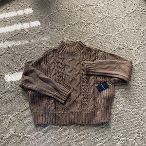 Lucky Brand Cropped Mocha Sweater